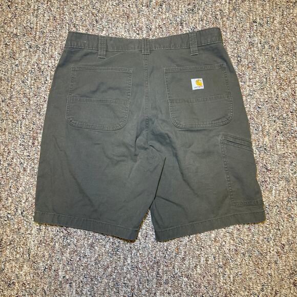 Carhartt Rugged Flex Short 36 Green Relaxed Fit Canvas Utility Work 9'' Inseam - Picture 1 of 8